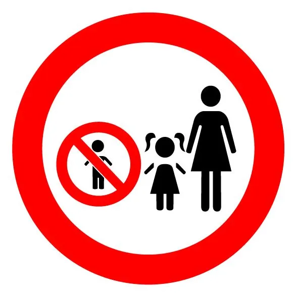 Prohibido utilizar el ascensor a menores de 14 años no acompañados picto