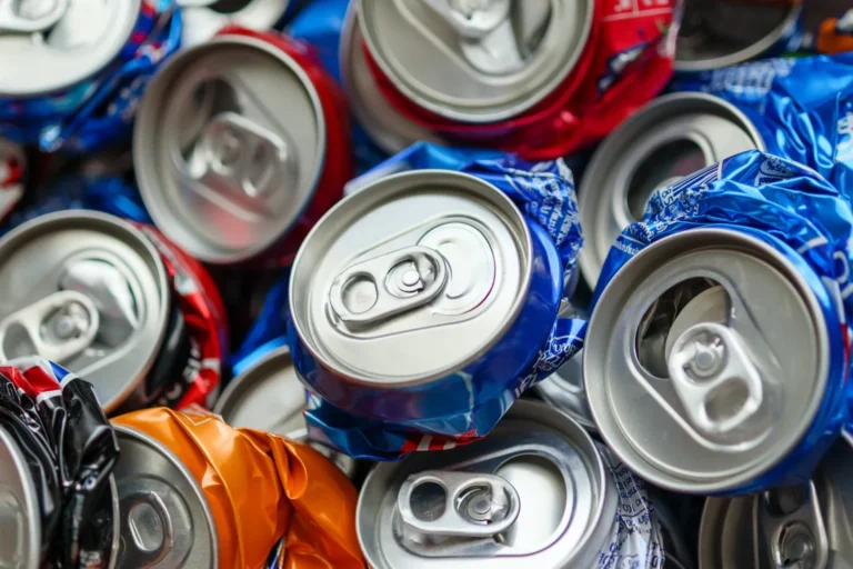 Recycle Aluminum Metal Crushed Can Waste Background