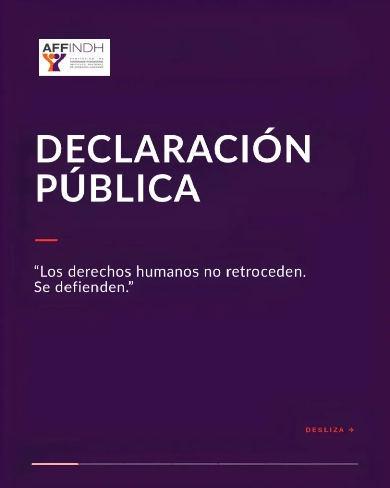 DECLARACIÓN PÚBLICA <div>Asociación de funcionarias y funcionarios del Instituto Nacional de Derechos Humanos (AFFINDH) </div> - CEI Noticias
